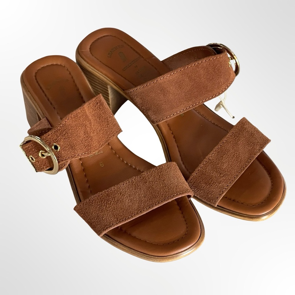 Italian Shoemakers Handmade Italian Suede Slide Sandals in 8